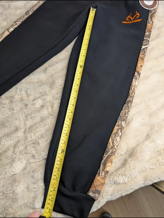 Realtree Black Joggers with Camo Side Panels and Orange Accents - Picture 9 of 14